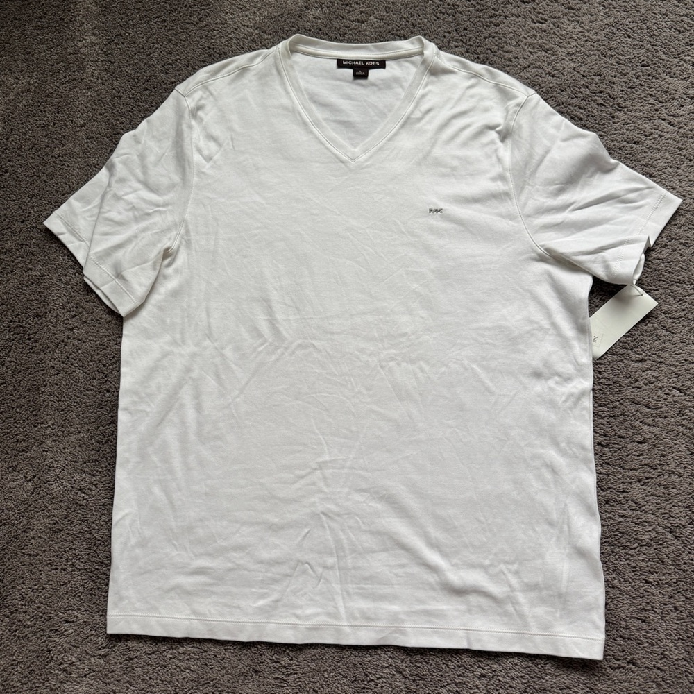 Michael Kors Men‘s White V-Neck T-Shirt